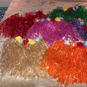 8 Pack Multi Colored Hula Skirts